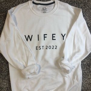 CUSTOM wifey wedding year sweatshirt
